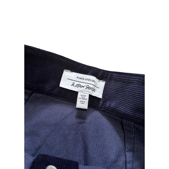 & Other Stories Navy Blue Corduroy Mini Skirt with Buttons Size 2 Fall Winter - Picture 5 of 7